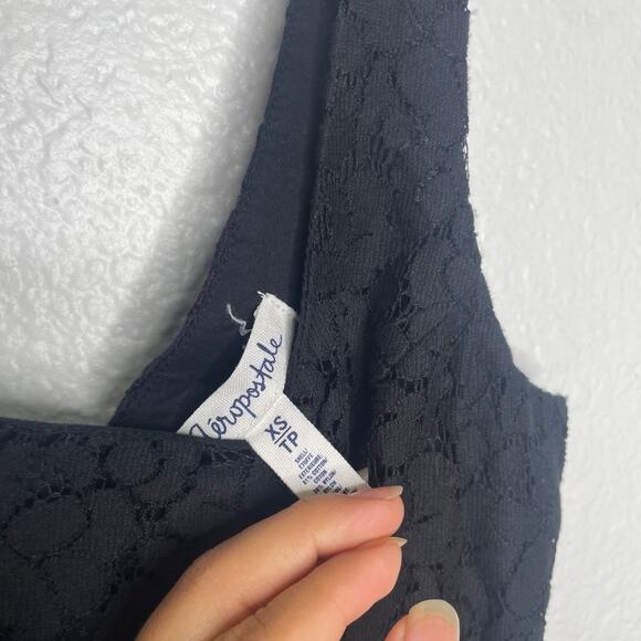 Aeropostale Womens Dress Size XS Black Floral Lace Sleeveless Short - Picture 3 of 15